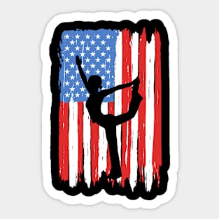 American Flag Yoga Graphic Sticker